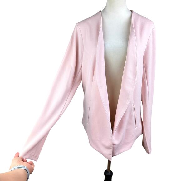 BCBGeneration NWT Pastel Pink Open Front Collarless Textured Blazer Jacket - Picture 7 of 15